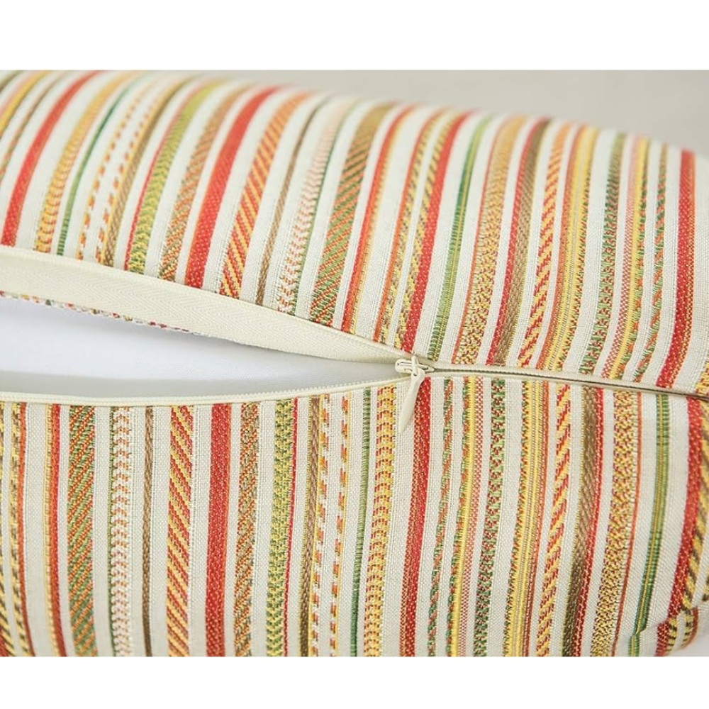 Two Striped Multicolor Indoor/Outdoor Throw Pillows Covers. Brand new. - Picture 4 of 5